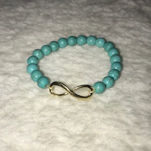 NWOT UO Turquoise Beaded Gold Infinity Bracelet